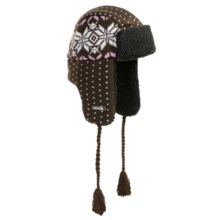 Igloos Aviator Hat - Jacquard Knit (For Men and Women) in Chocolate - Closeouts