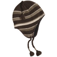 Igloos Striped Flap Hat - Recycled Materials, Fleece Lining (For Men and Women) in Chocolate Brown - Closeouts