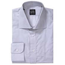 Ike Behar Herringbone Stripe Dress Shirt - Spread Collar, Barrel Cuffs, Long Sleeve (For Men) in Seagull - Closeouts