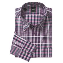 Ike Behar Plaid Sport Shirt - Long Sleeve (For Men) in Pink/Navy - Closeouts