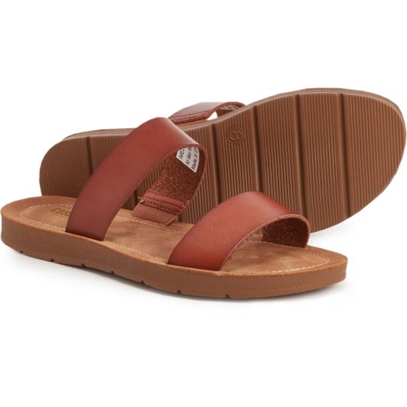 Cushionaire Imelda Double-Band Sandals - Vegan Leather (For Women) - TAN (8 )