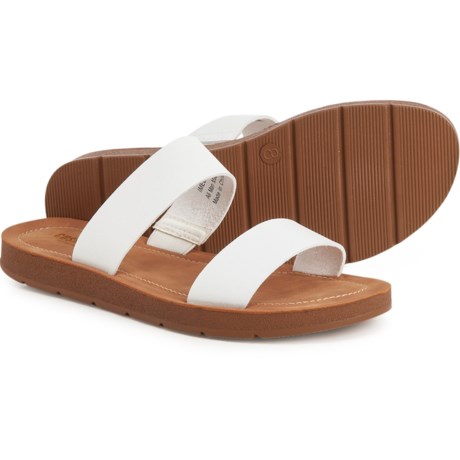 Cushionaire Imelda Double-Band Sandals - Vegan Leather (For Women) - WHITE (7 )