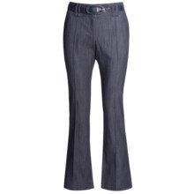 In Moda Belted Dress Pants - Stretch Denim (For Women) in Navy - Closeouts