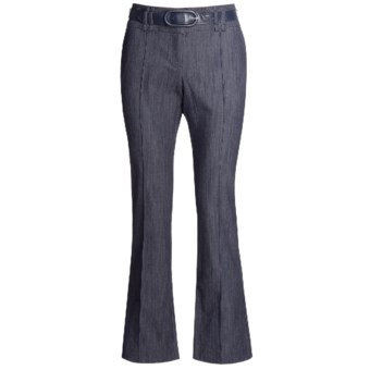 In Moda Belted Dress Pants - Stretch Denim (For Women) in Navy