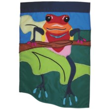 In the Breeze House Banner Flag - 28x40” in Tropical Frog - Closeouts