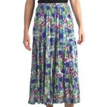 Indira Broomstick Skirt - Crinkled Rayon (For Women) in Blue/Purple Floral Print - Closeouts