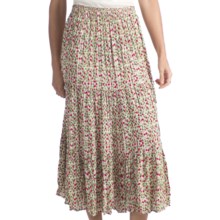 Indira Broomstick Skirt - Crinkled Rayon (For Women) in Green/Pink Floral Print - Closeouts