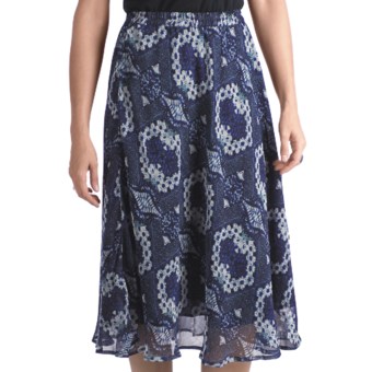 Indira Crepe Print Skirt (For Women) in Blue Batik