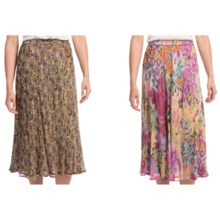 Indira Reversible Crepe Skirt (For Women) in Purple Paisley R/Rose Floral - Closeouts