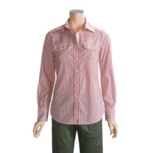 Infantry Division Cotton-Rich Striped Shirt - Long Sleeve (For Women) in Army Red - Closeouts