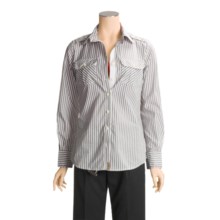 Infantry Division Cotton-Rich Striped Shirt - Long Sleeve (For Women) in Dusty Olive - Closeouts