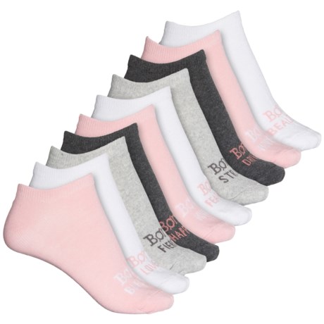 Born Inspirational Recycled Cotton Socks - 10-Pack, Below the Ankle (For Women) - PINK (M )