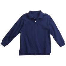 Interlock Cotton Polo Shirt - Long Sleeve (For Boys) in Dark Blue - 2nds