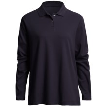 Interlock Cotton Polo Shirt - Long Sleeve (For Women) in Indigo - 2nds