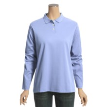 Interlock Cotton Polo Shirt - Long Sleeve (For Women) in Light Blue - 2nds