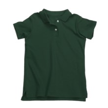 Interlock Cotton Polo Shirt - Short Sleeve (For Girls) in Dark Green - 2nds