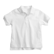 Interlock Cotton Polo Shirt - Short Sleeve (For Little Boys) in White - 2nds