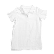Interlock Cotton Polo Shirt - Short Sleeve (For Little Girls) in White - 2nds