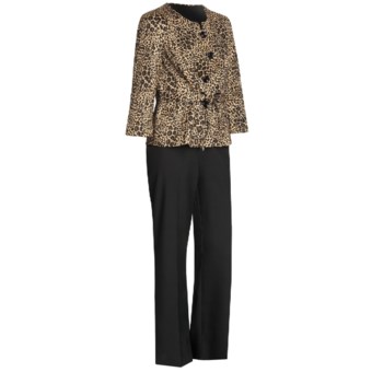 Isabella Animal Print Pant Suit  (For Women) in Black/Multi