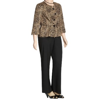 Isabella Animal Print Pant Suit - Plus Size (For Women) in Black/Multi