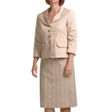Isabella Metallic Skirt Suit - Stretch Cotton (For Women) in Tan/Multi - Closeouts