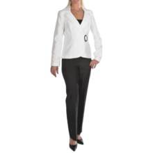 Isabella Pleated-Jacket Pant Suit (For Women) in White/Black - Closeouts