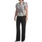 Isabella Printed Jacquard Crepe Pant Suit - Short Sleeve (For Women) in Black/White
