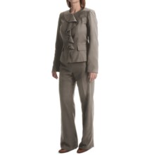 Isabella Ruffled Jacket Pant Suit (For Women) in Grey - Closeouts