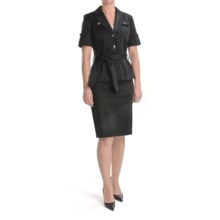 Isabella Safari Skirt Suit - Stretch Cotton (For Women) in Black - Closeouts