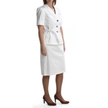 Isabella Safari Skirt Suit - Stretch Cotton (For Women) in White - Closeouts