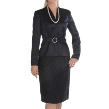 Isabella Satin-and-Sparkle Skirt Suit (For Women) in Midnight - Closeouts