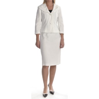 Isabella Skirted Suit - 3/4 Sleeve (For Women) in Cream
