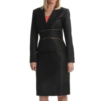 Isabella Textured Dobby Suit (For Women) in Black