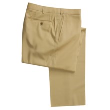 Isaia Aquaspider Wool Dress Pants - Flat Front (For Men) in Tan - Closeouts