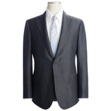 Isaia Fancy Solid Suit - Wool-Linen (For Men) in Dark Charcoal - Closeouts