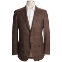 Isaia Glen Plaid Sport Coat - Wool-Silk-Linen (For Men) in Chocolate Brown/Blue - Closeouts