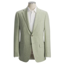 Isaia Heathered Fancy Solid Sport Coat - Linen-Wool (For Men) in Moss - Closeouts