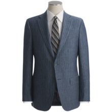 Isaia Heathered Stripe Suit - Linen (For Men) in Denim/White - Closeouts
