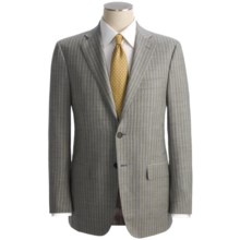 Isaia Heathered Stripe Suit - Wool (For Men) in Light Grey/Cream - Closeouts