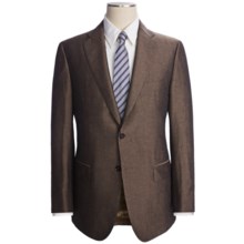 Isaia Heathered Suit - Linen-Silk (For Men) in Dark Taupe - Closeouts