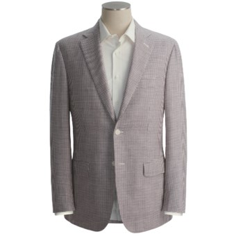 Isaia Houndstooth Sport Coat - Silk-Linen-Wool (For Men) in Eggplant/White