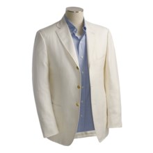 Isaia Linen-Rich Sport Coat (For Men) in 3B/Sv/Linen/Silk/Natural Herringbone - Closeouts