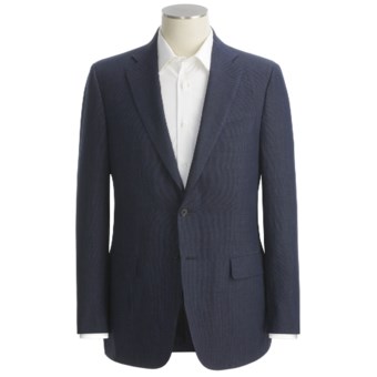 Isaia Micro-Check Sport Coat - Linen (For Men) in Navy