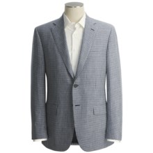 Isaia Micro-Check Sport Coat - Wool-Linen-Silk (For Men) in Navy/Sky Blue - Closeouts