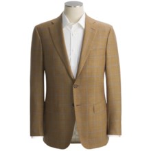 Isaia Nailhead Windowpane Sport Coat - Wool-Silk-Linen (For Men) in Brown/Light Blue - Closeouts
