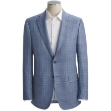Isaia Plaid Sport Coat - Linen-Cotton (For Men) in Blue/Light Blue - Closeouts