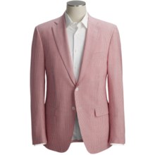 Isaia Seersucker Sport Coat - Wool-Silk (For Men) in Red Stripe - Closeouts