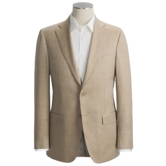 Isaia Small Herringbone Sport Coat - Wool-Silk (For Men) in Tan