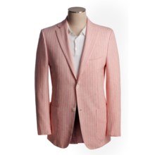 Isaia Sport Coat - Cotton-Rich (For Men) in 2B/Cv/Cotton/Linen/Pink/Natural Stripe - Closeouts