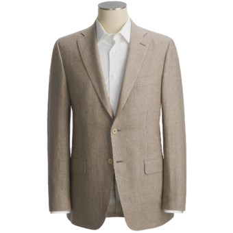 Isaia Subtle Herringbone Sport Coat - Linen (For Men) in Taupe